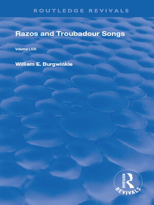 cover image of Razos and Troubadour Songs